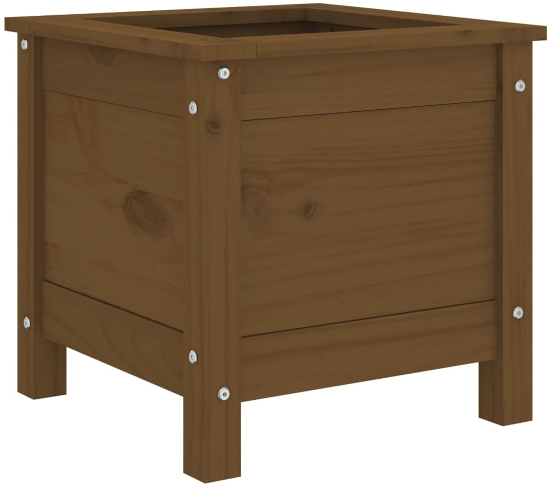 vidaXL Pflanzkübel Honigbraun 40x40x39 cm Massivholz Kiefer 825250 Bild 1