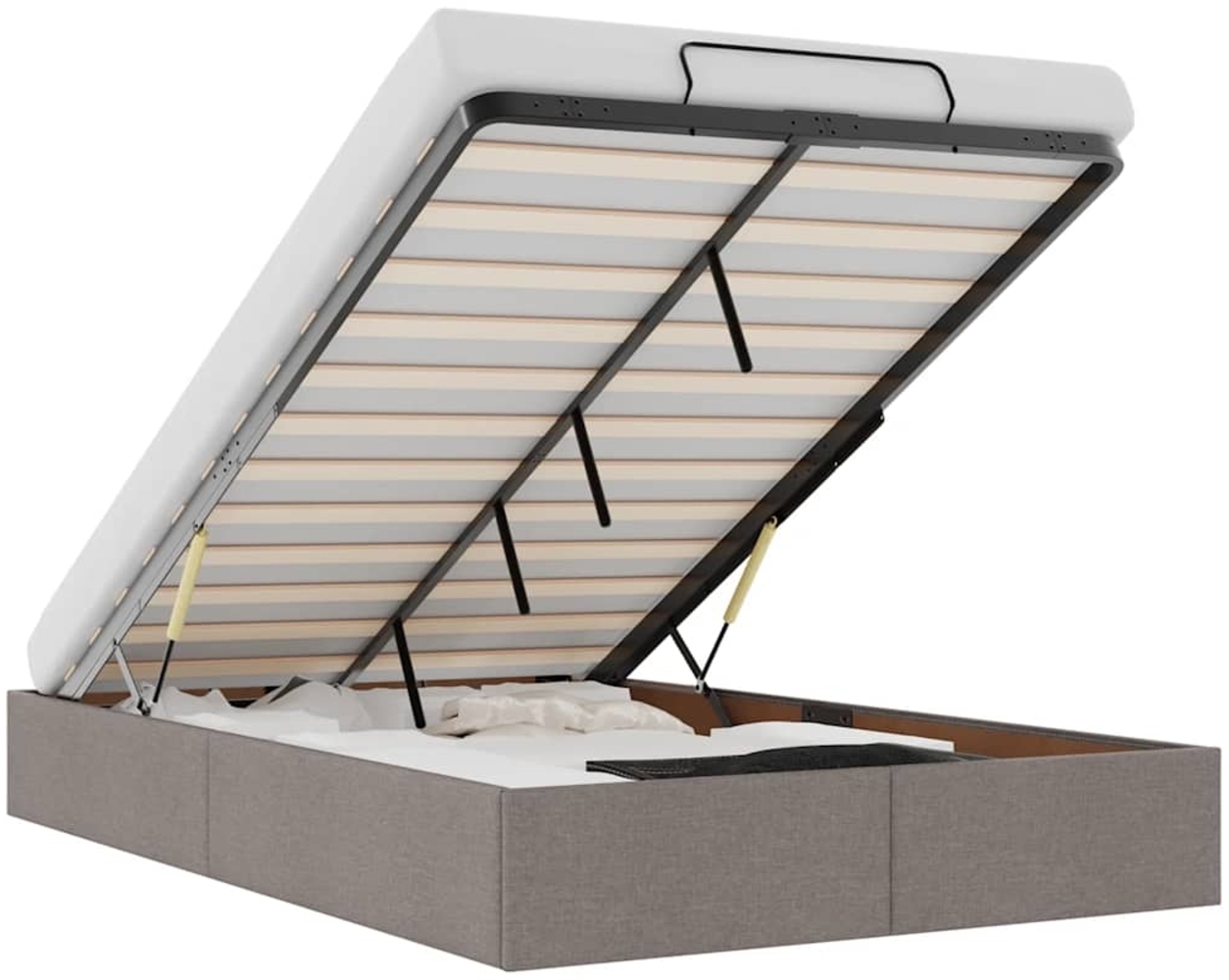 vidaXL Ottoman-Bett ohne Matratze Taupe 120x190 cm Stoff 3310865 Bild 1