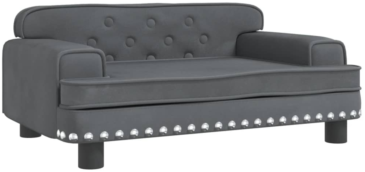 vidaXL Hundebett, Samt dunkelgrau, 30 x 45 x 70 cm Bild 1