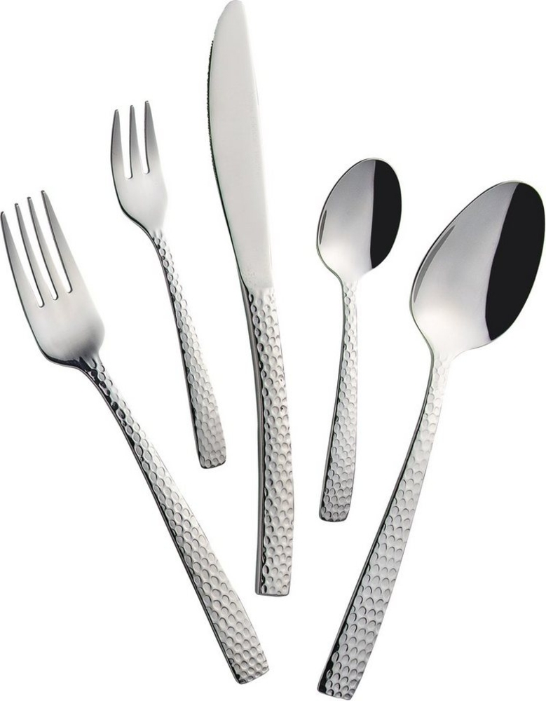 Mulex Besteck-Set Madison (30-tlg), 6 Personen, Edelstahl 18/10, gehämmert Bild 1