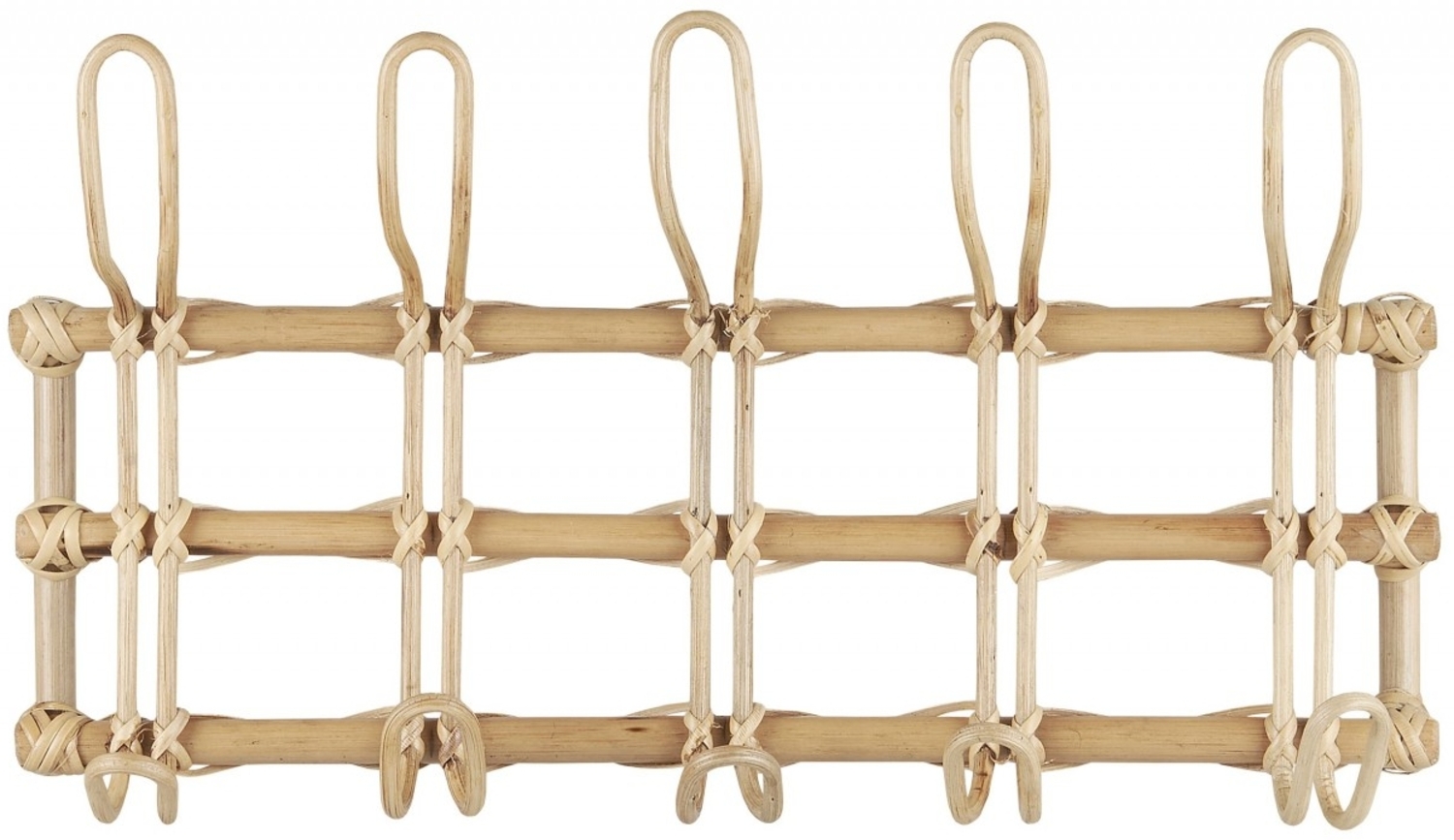 5er Hakenleiste Wandhaken Kleiderhaken Garderobenhaken Rattan Ib Laursen 3765-00 Bild 1