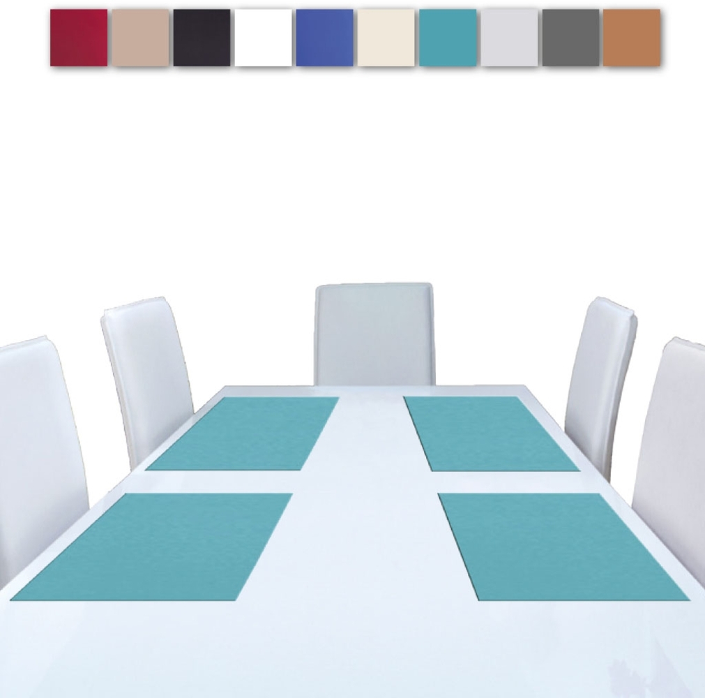 2er Set Tischsets Platzset Tischuntersetzer Platzdeckchen Tischdeko Tischmatte Essensunterlage Maße 30x45 cm, Farbe: türkis - petrol Bild 1
