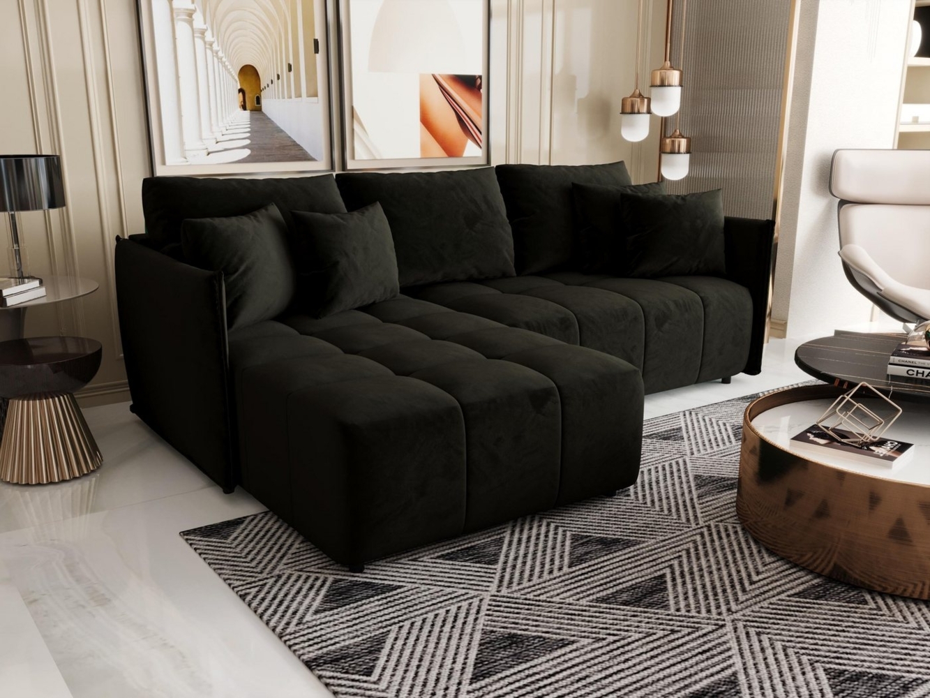 ALTDECOR Ecksofa LONLI, Couch mit Schlaffunktion, Wohnzimmer - Wohnlandschaft Bild 1