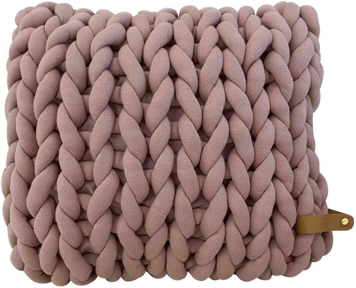 XXL Grobstrick Kissen Cotton Tube, mauve Bild 1