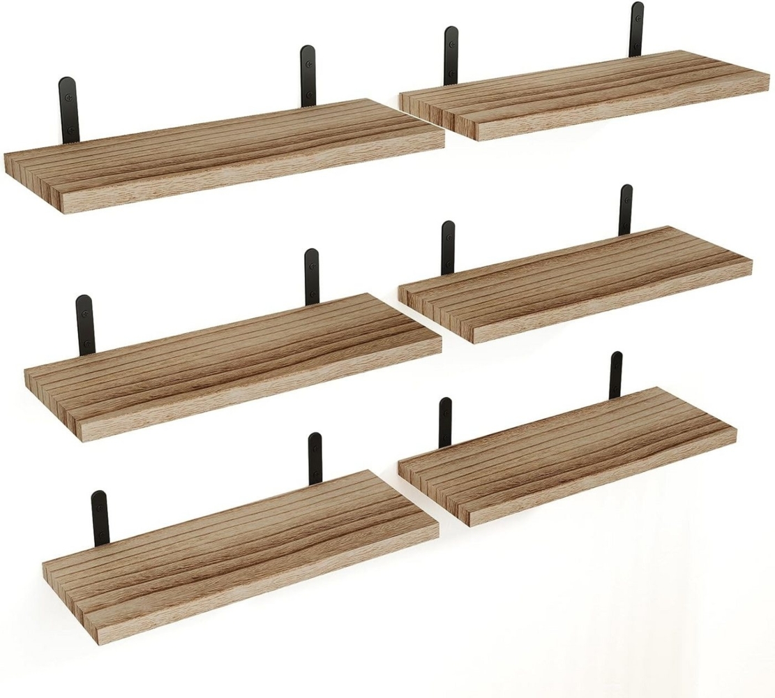 YVMOOEC Einlegeboden Schwebende Regale rustikale Holz-Wandregale 6er-Set (Landhausstil für Schlafzimmer, Wohnzimmer, Küche, Bad), 4,7 Zoll breite Wand-Dekorationsregale Bild 1