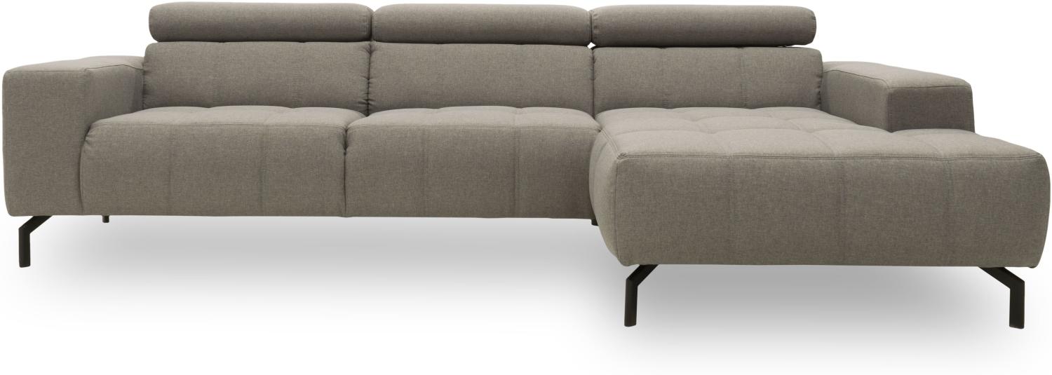 DOMO Collection Cunelli, Ecksofa mit Kopfstützfunktion, Webstoff silber, 292 x 175 cm Bild 1