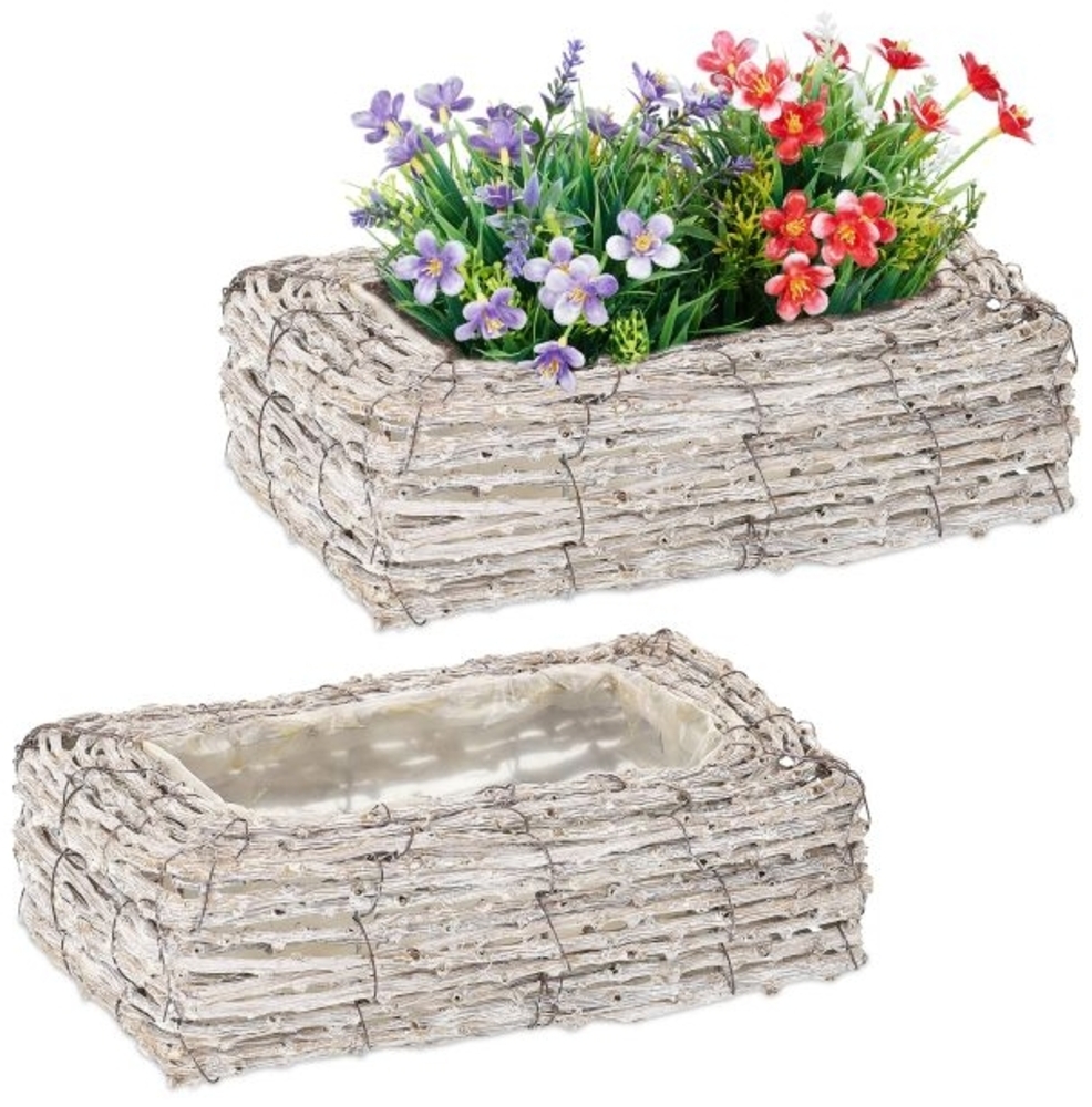 Eckiger Blumentopf im 2er Set Bild 1