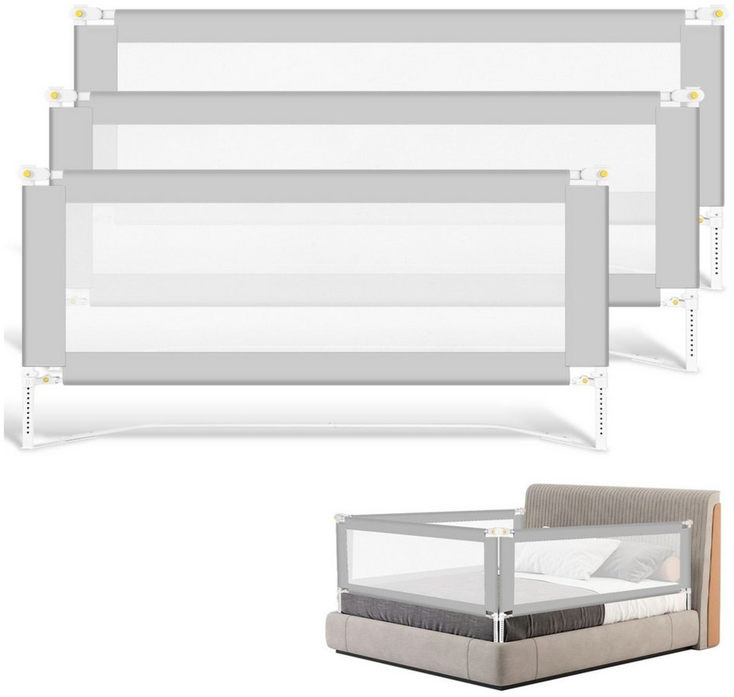 Clanmacy Bettschutzgitter 3x Bettgitter Kinderbettgitter Bettschutzgitter Kinder Baby (180+200+200cm, 3 St) Bild 1