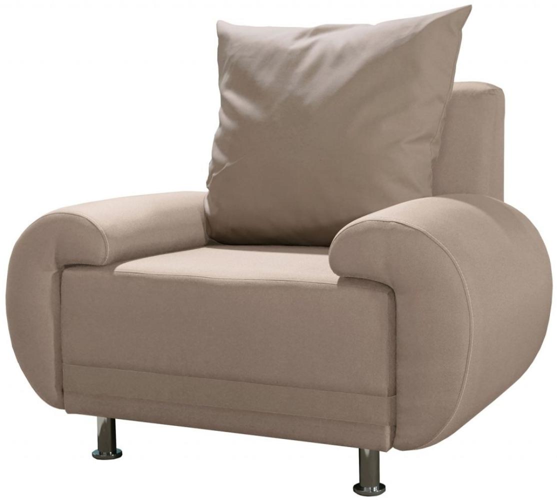 Sessel Clubsessel MIKA in Polyesterstoff Beige Bild 1