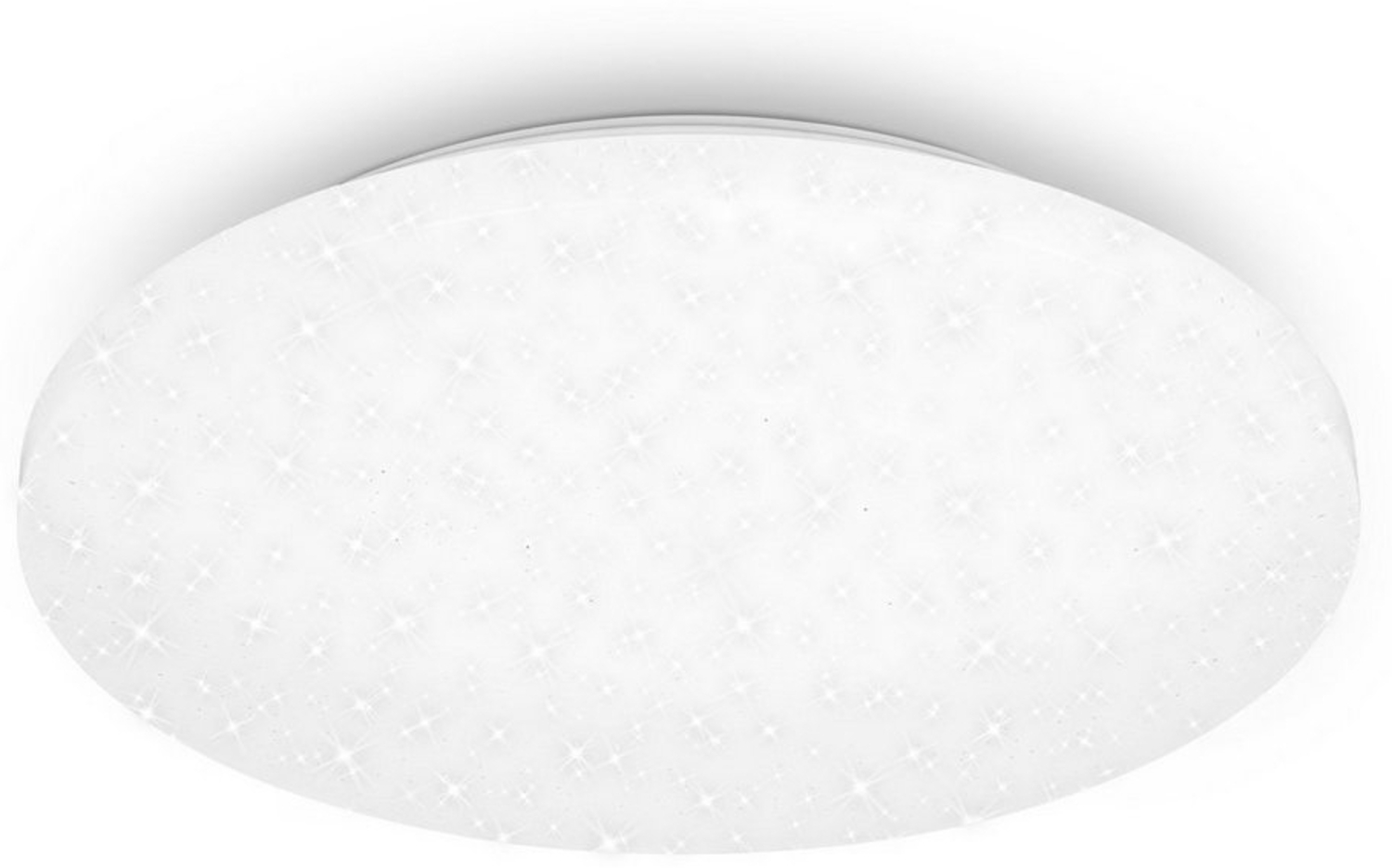 BRILONER - LED Deckenlampe mit Sternendekor, LED Deckenleuchte Bad IP44, gelochtes Dekor, neutralweißes Licht, Ø340 mm, Weiß Bild 1