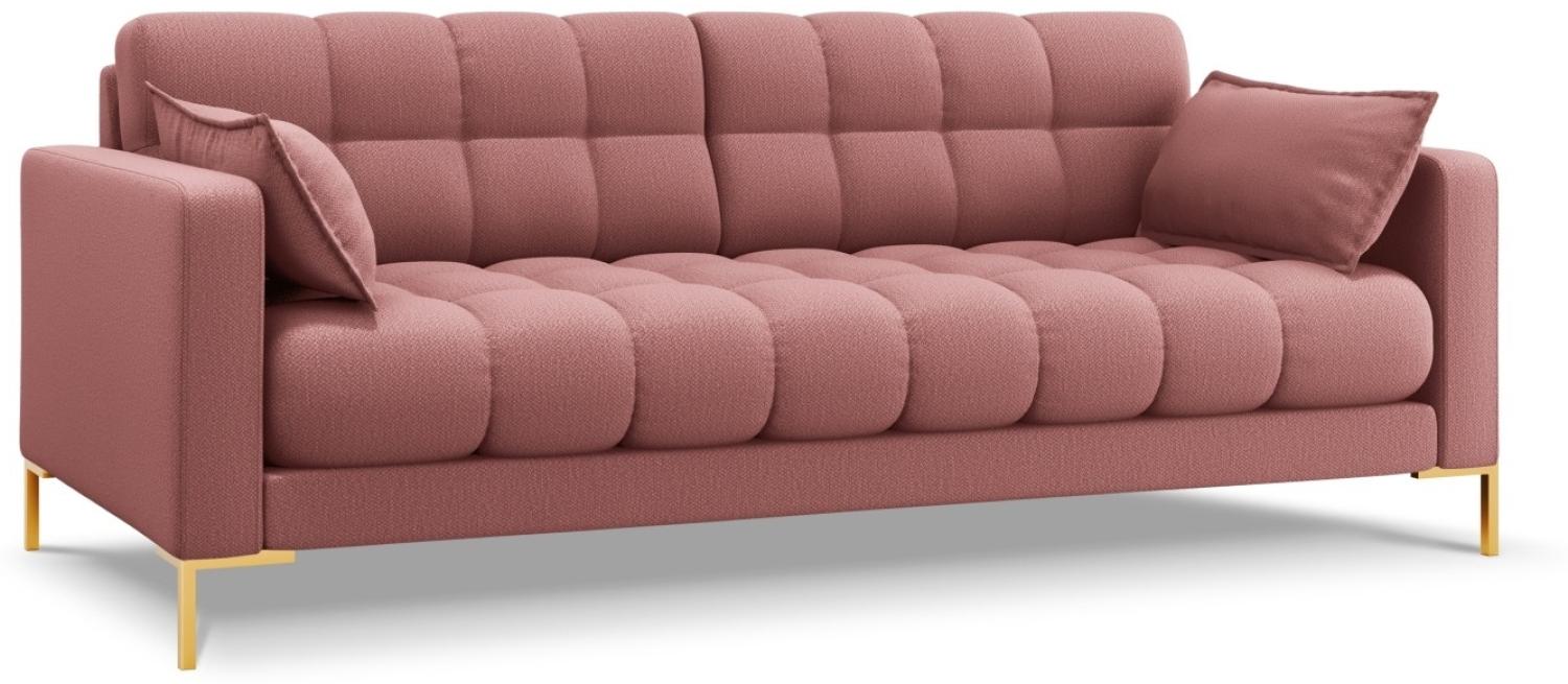 Micadoni 3-Sitzer Sofa Mamaia | Bezug Pink | Beinfarbe Gold Metal Bild 1