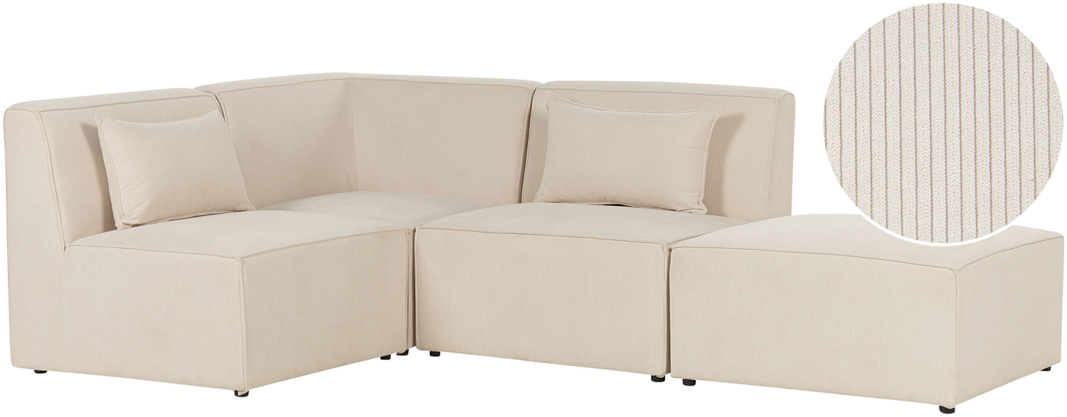 Sofa mit Ottomane LEMVIG Helles Beige Rechtsseitig Bild 1