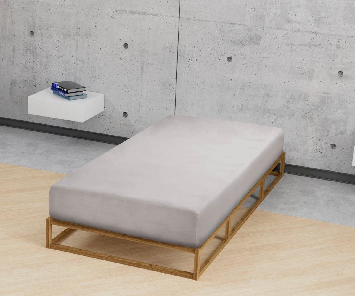 biberna Frottee-Stretch-Spannbetttuch 0012344, sturmgrau, 1x 180x200 cm - 200x200 cm Bild 1