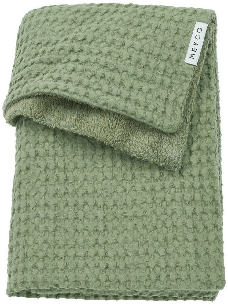 Babydecke Waffel Teddy Olive Green, Meyco Baby, 75x100cm Bild 1