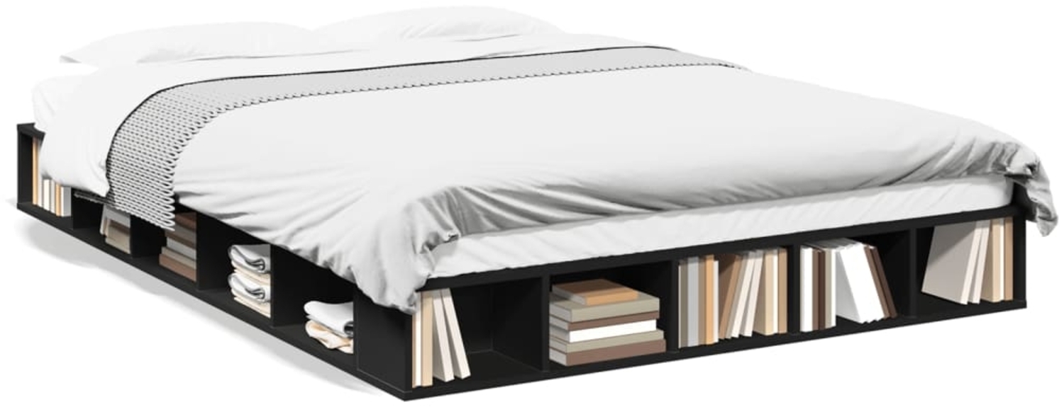 vidaXL Bettgestell Schwarz 140x200 cm Holzwerkstoff 3280476 Bild 1
