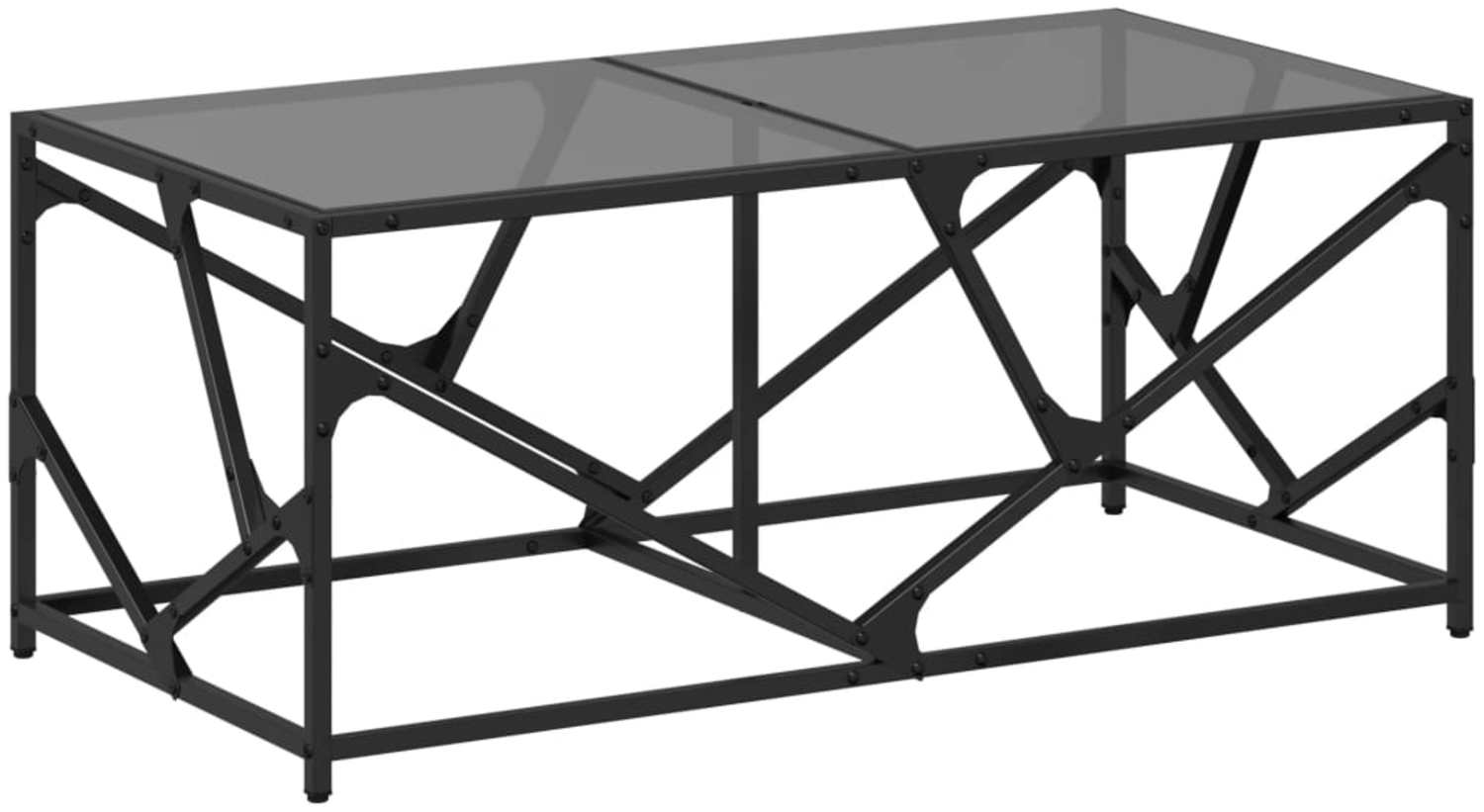 vidaXL Couchtisch mit Glasplatte Schwarz 98,5x50x41 cm Stahl 845997 Bild 1