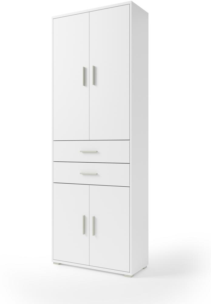 Aktenschrank >Clermont< (BxHxT: 79,1x221,2x35 cm) in weiß Bild 1