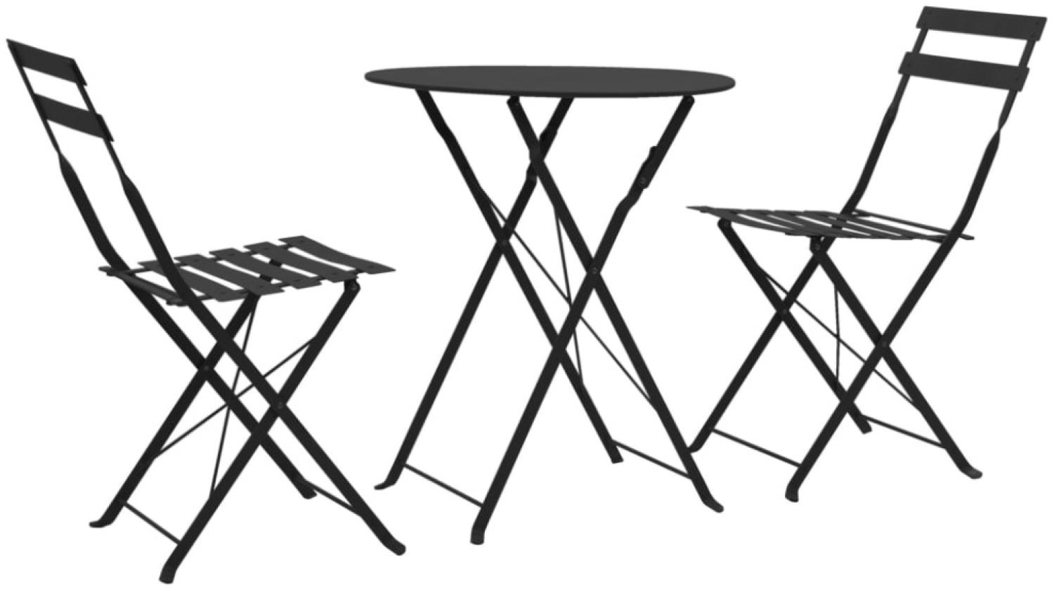 vidaXL 3-tlg. Bistro-Set Stahl Schwarz 44356 Bild 1