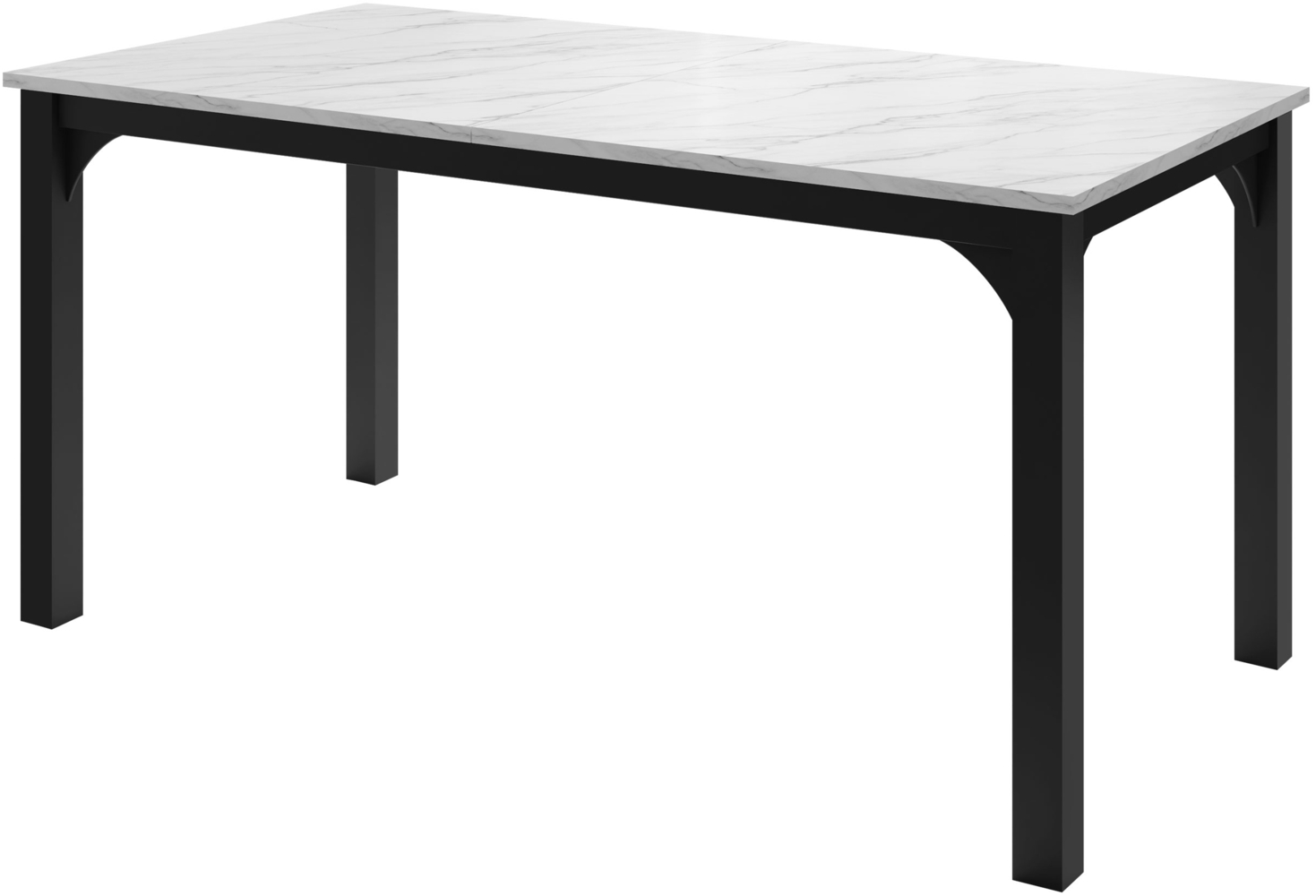 Esstisch Fagab 160 (Farbe: Schwarz / Bianco Marmor) Bild 1