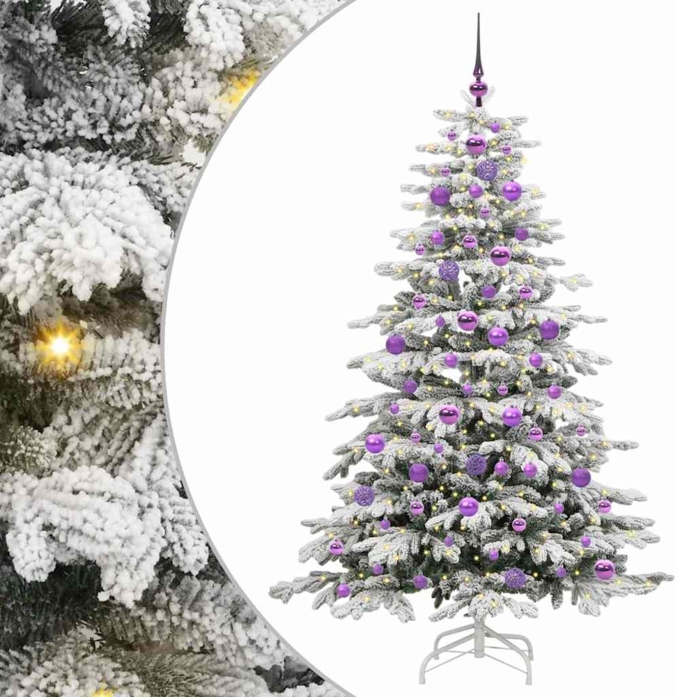 vidaXL Künstlicher klappbarer Weihnachtsbaum Weiß 180 cm PE und PVC 3395646 Bild 1