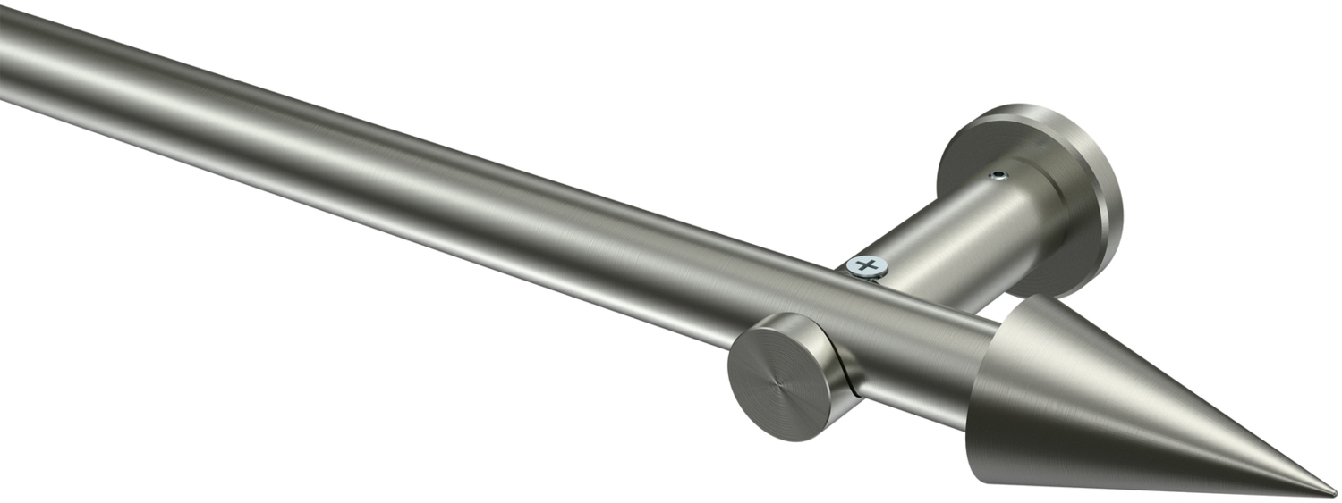 Gardinenstangen-Set Platon Savio 360 cm (geteilt in 2 x 180 cm), 1-läufig (ohne Ringe), 20 mm Ø Edelstahl-Optik Bild 1