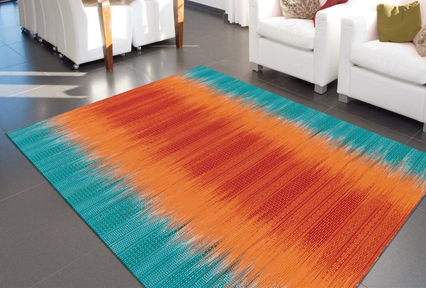 Sunset 8070 Orange / Blau 90cm x 160cm Bild 1