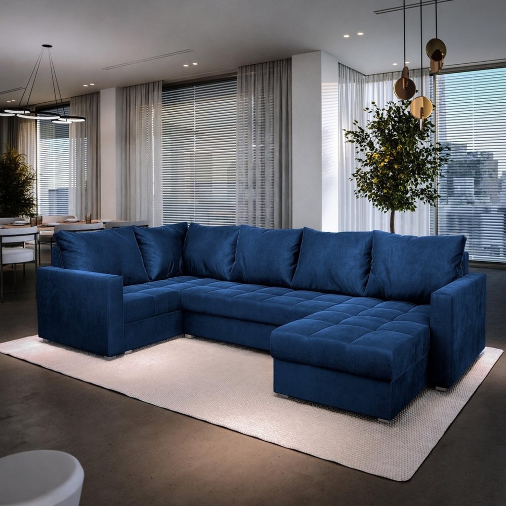 Masseno Ecksofa LORIVO mit Schlaffunktion U-Form, Sofa mit Bettkasten Bild 1