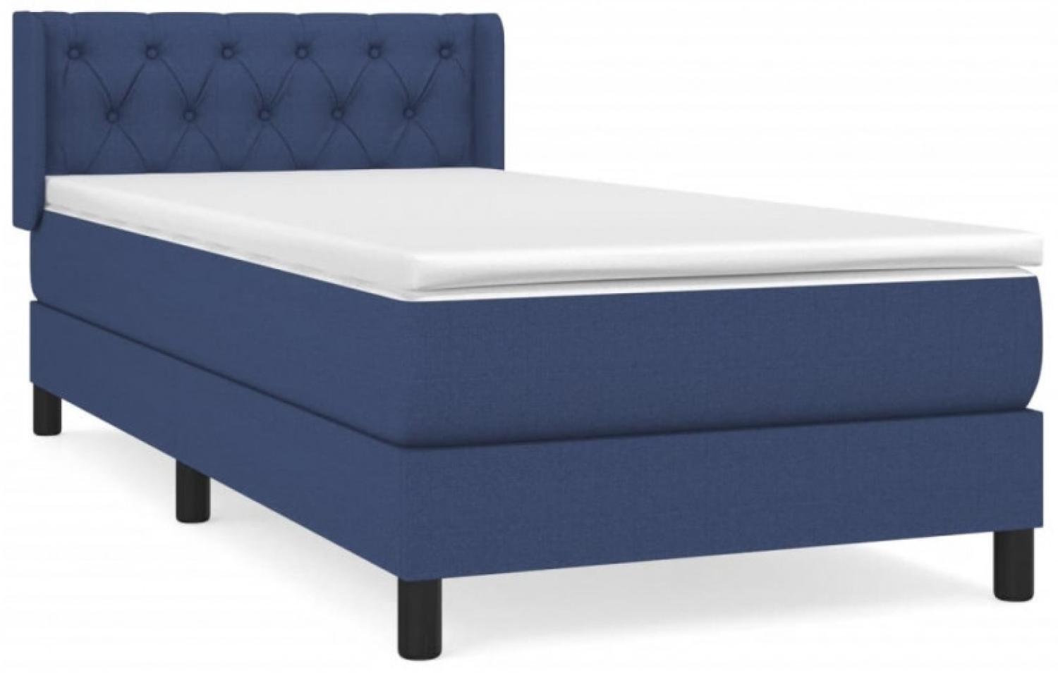 Boxspringbett mit Matratze Stoff Blau 80x200 cm, Härtegrad: H2 [3129911] Bild 1