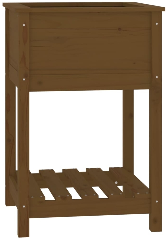 vidaXL Pflanzkübel mit Ablage Honigbraun 54x54x81 cm Massivholz Kiefer 823776 Bild 1