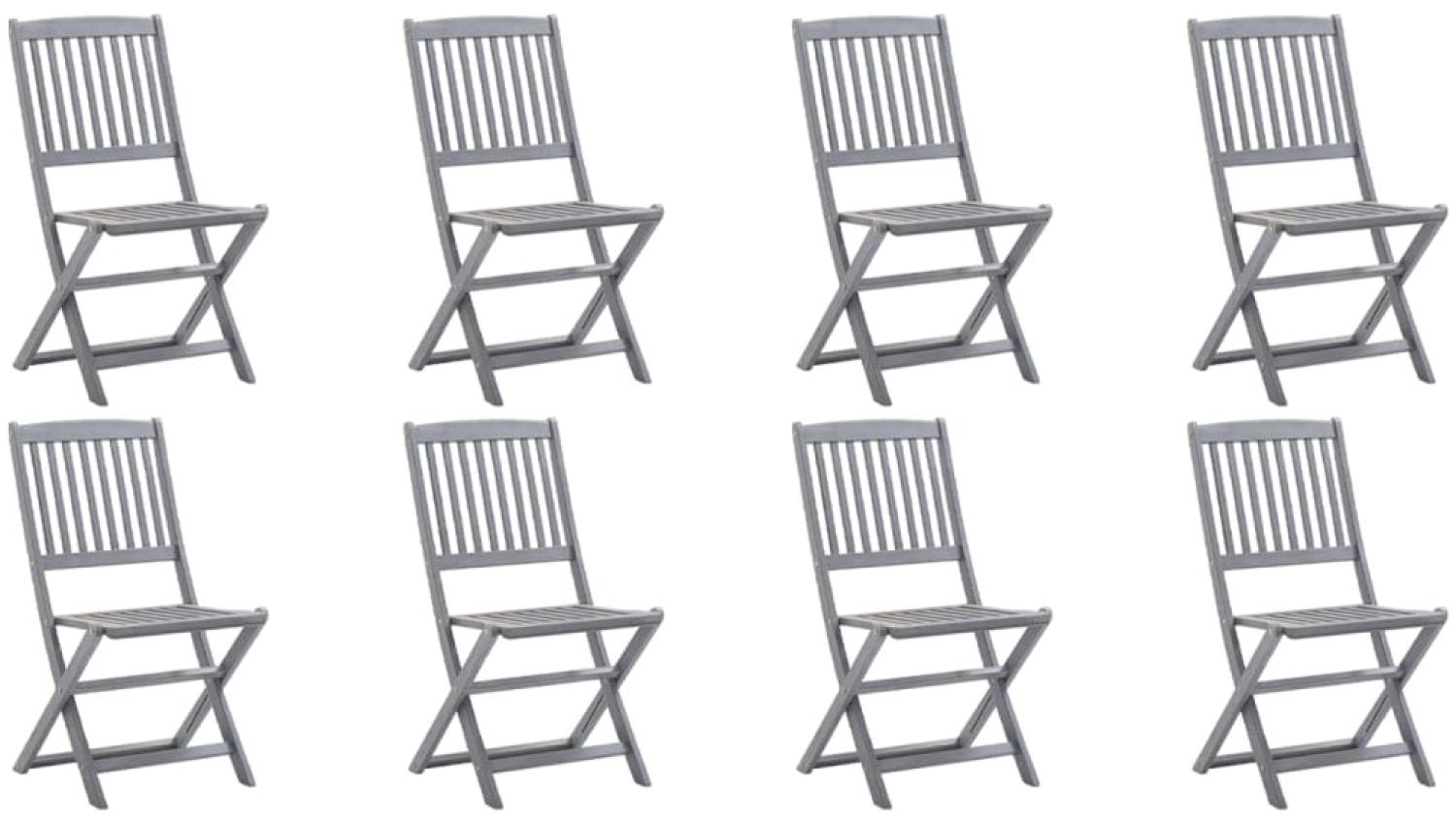 vidaXL Klappbare Gartenstühle 8 Stk. mit Kissen Massivholz Akazie 3078298 Bild 1