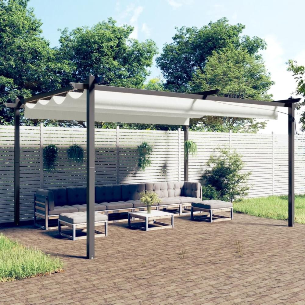 vidaXL Pavillon mit Ausziehbarem Dach 4x3 m Creme 318537 Bild 1