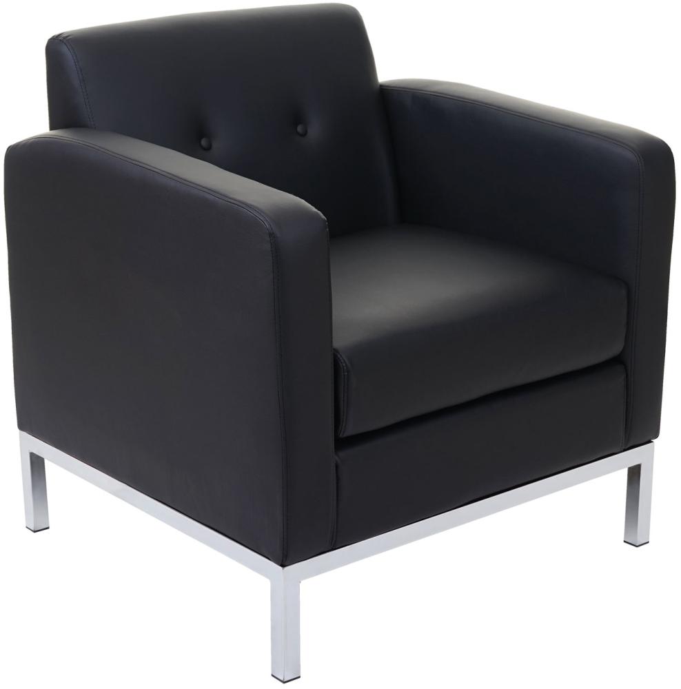 Sessel HWC-C19, Modular-Sofa mit Armlehne, erweiterbar Kunstleder ~ schwarz Bild 1