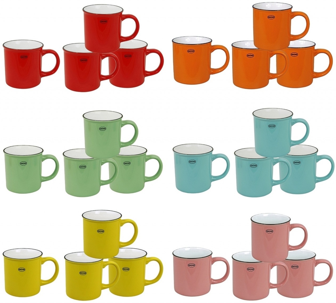 Tasse Kaffeetassen Teetassen 4'er-Set 250ml Keramik Emaille Retro Cabanaz Cinnamon pink 1221046 Bild 1