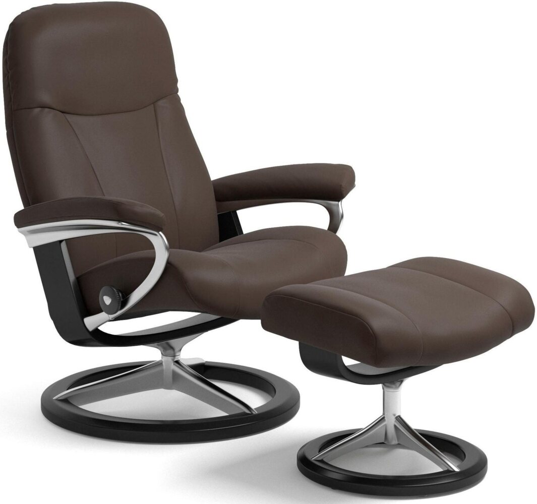 Stressless® Relaxsessel Garda (Set, Relaxsessel mit Hocker), mit Hocker, mit Signature Base, Größe M, Gestell Schwarz Bild 1