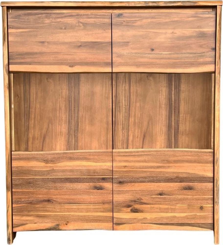 Highboard 147x131cm 'Dakar' Akazie massiv lackiert Glas Bild 1