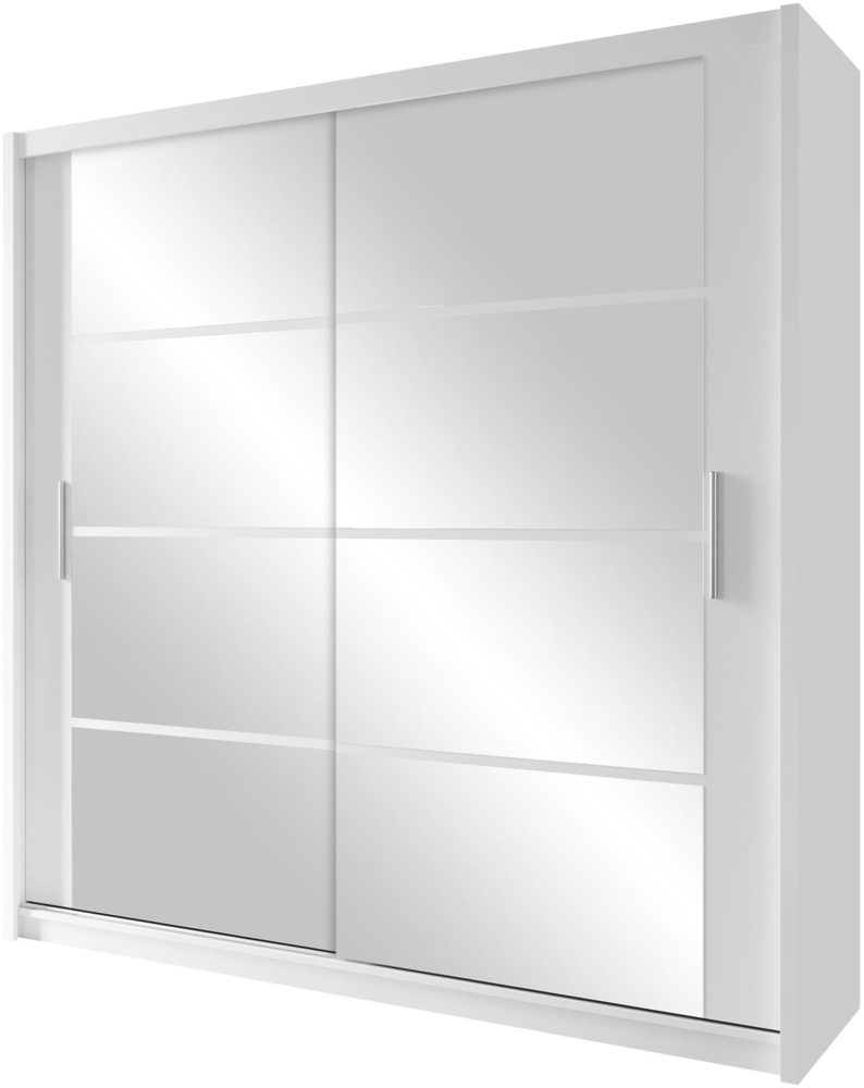 Kleiderschrank Johnson 160 (Farbe: Weiß/Spiegel) Bild 1