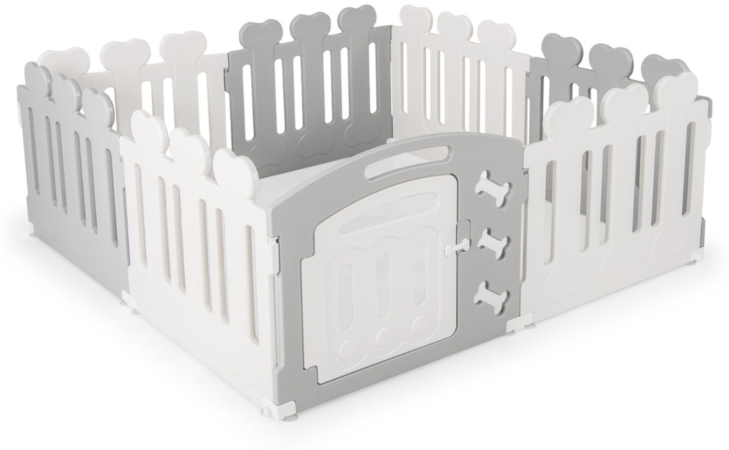 8-Panel Haustierlaufstall Haustier-Übungsstift Haustier-Zaun für Haustiere bis zu 35 cm Höhe Grau Bild 1