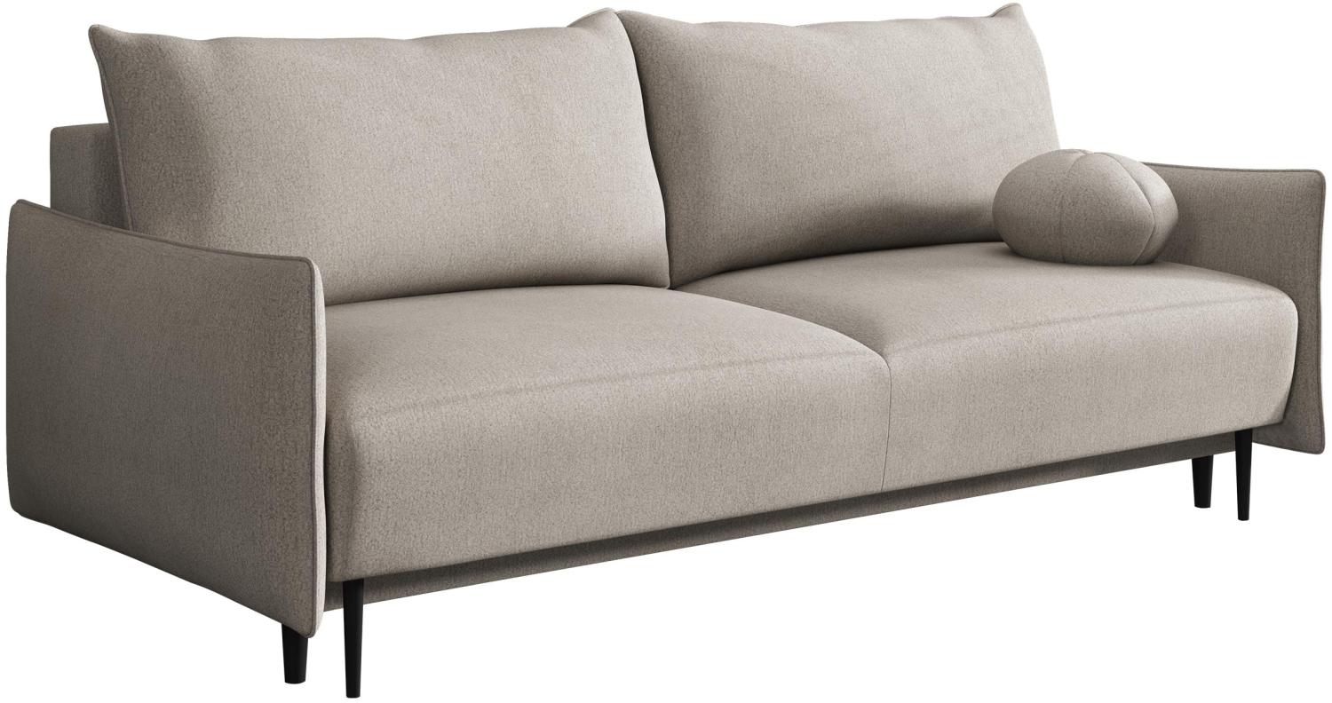 Sofa Dravolt mit Schlaffunktion, Bequeme 3 Sitzer Schlafsofa mit Bettkasten (Farbe: Velo 623) Bild 1