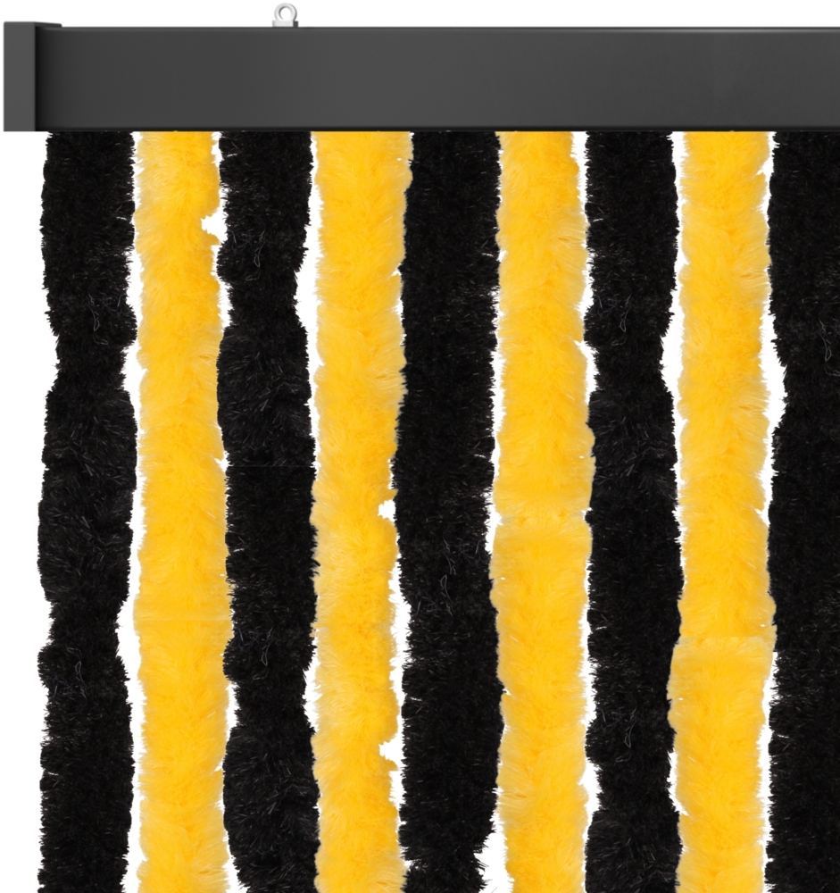 Flauschvorhang 100x220 ( Schwarz-Gelb ), perfekter Insekten- und Sichtschutz für Ihre Balkon- und Terrassentür, viele Farben Bild 1