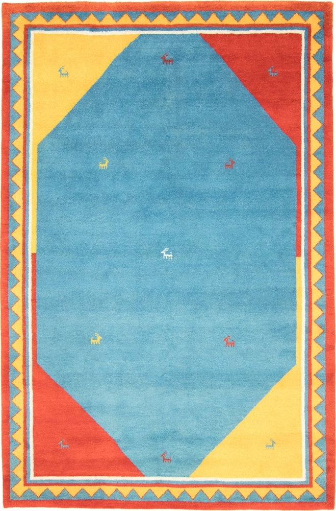 Morgenland Gabbeh Teppich - Indus - Desert - rechteckig - 200 x 140 - Blau Bild 1
