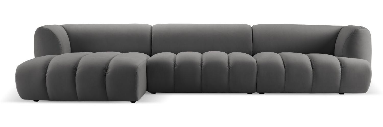 Micadoni Modulares Ecksofa Harry 5-Sitzer Links Samtstoff Zement Bild 1