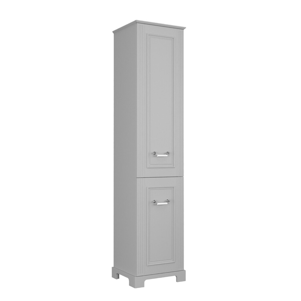 BADEDU RILA Hochschrank 43 cm breit, Grau matt, mit Füßen Bild 1