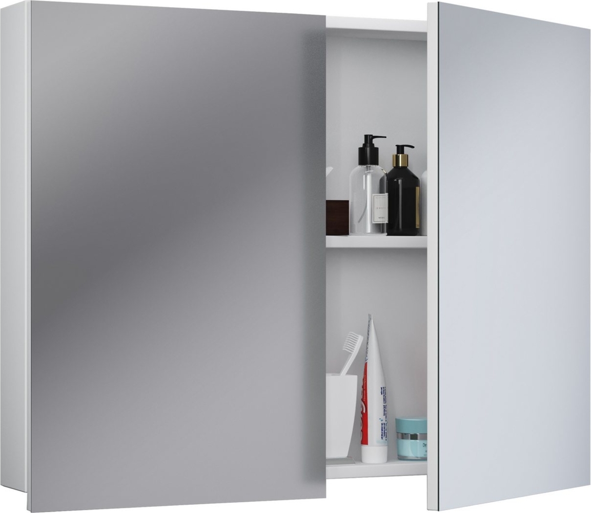 VCB1 Badschrank 60cm Wandschrank Bad Möbel Hängeschrank Spiegel weiß Möbel Bild 1