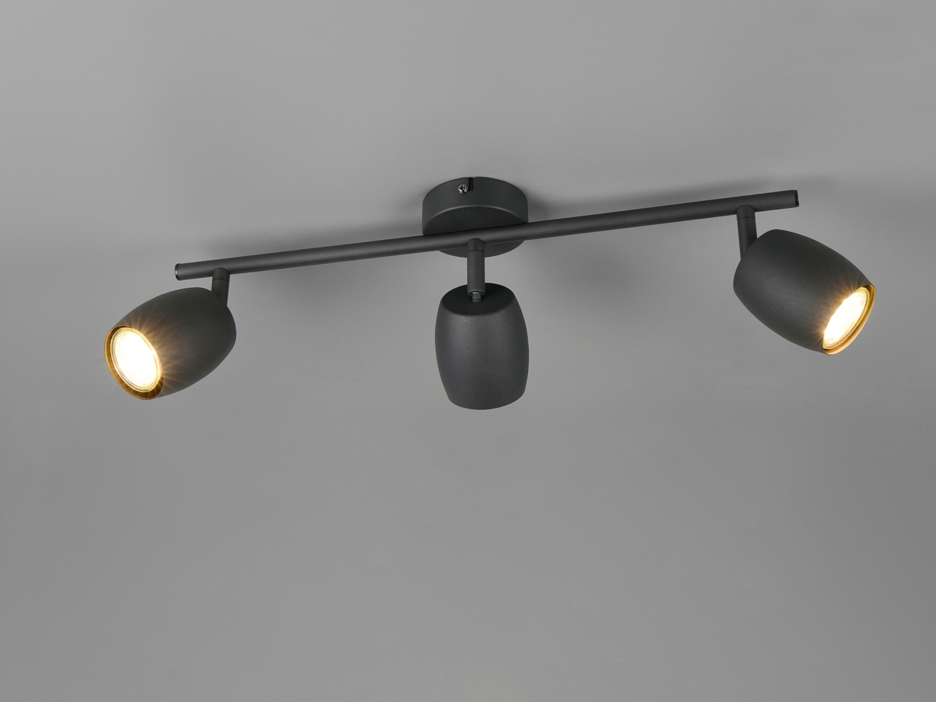 Deckenstrahler NANCY 3-flammig aus Metall Schwarz, Breite 47,5cm Bild 1