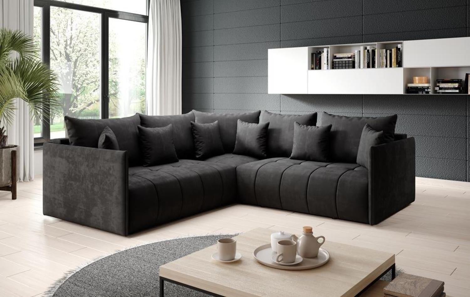 Furnix Ecksofa Polstercouch ASVIL Schlafsofa in L-Form Bettkasten und Kissen, 231x231x83cm Bild 1