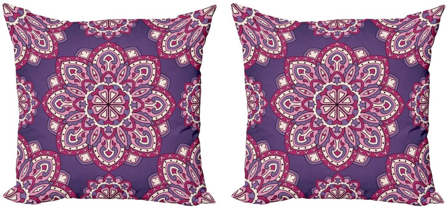 Abakuhaus Kissenbezüge Modern Accent Doppelseitiger Digitaldruck, (2 Stück), lila Mandala Bunte Auslegung Bild 1