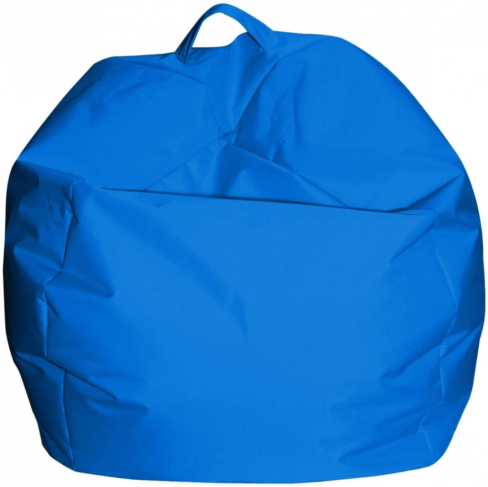 Dmora Pouf Ascia, Mehrzwecksessel, Sitzsack, Hockerhocker, Made in Italy, 65x65 h50 cm, Blau Bild 1