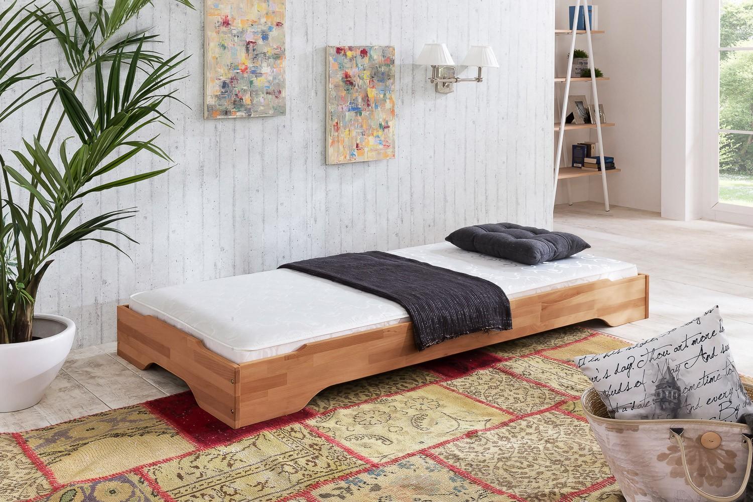 'Juist' Stapelbett Kernbuche massiv, 100x200 cm, 22 x 204 x 104 cm Bild 1