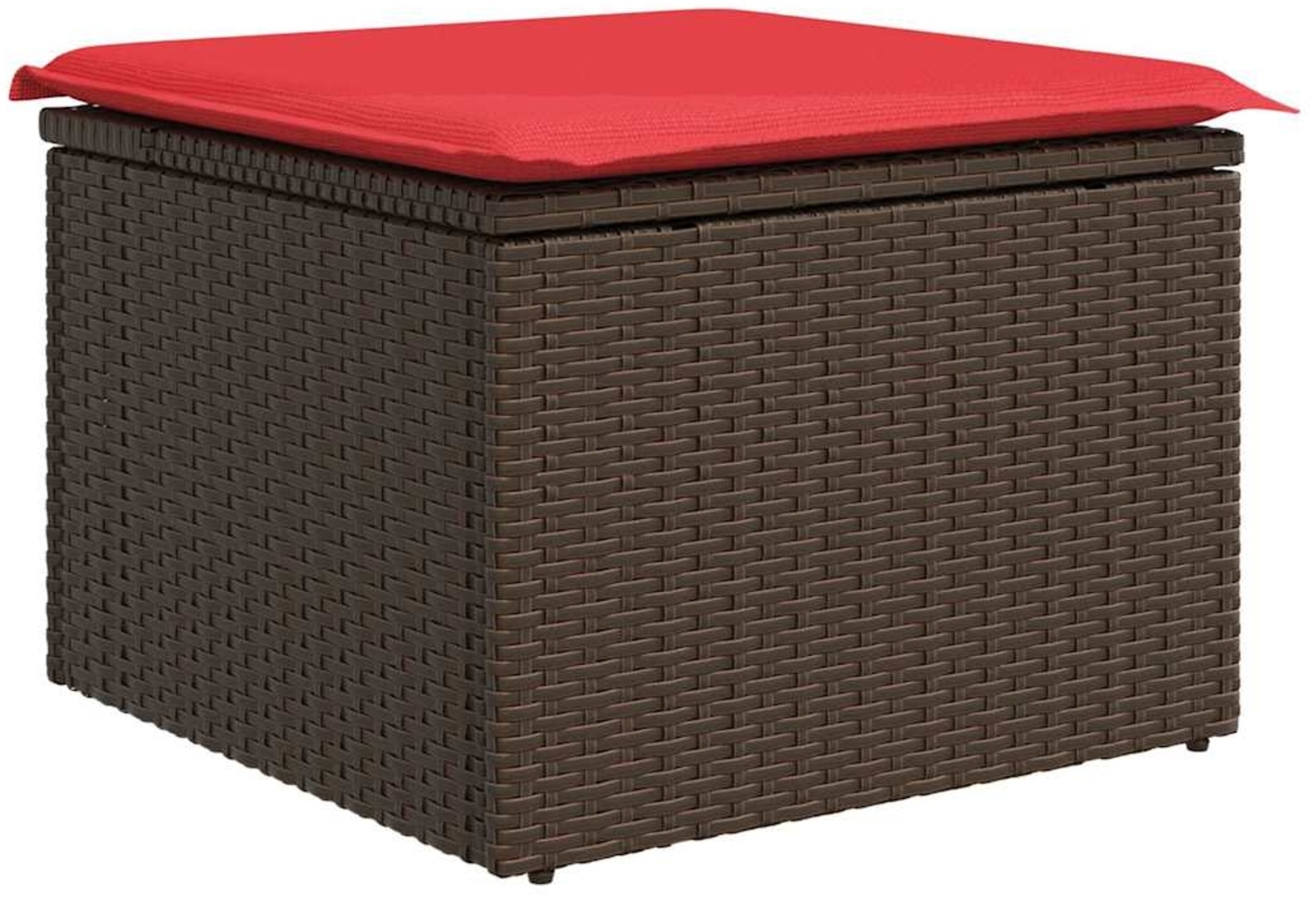vidaXL Gartenhocker mit Kissen Braun 55x55x37 cm Poly Rattan 366231 Bild 1
