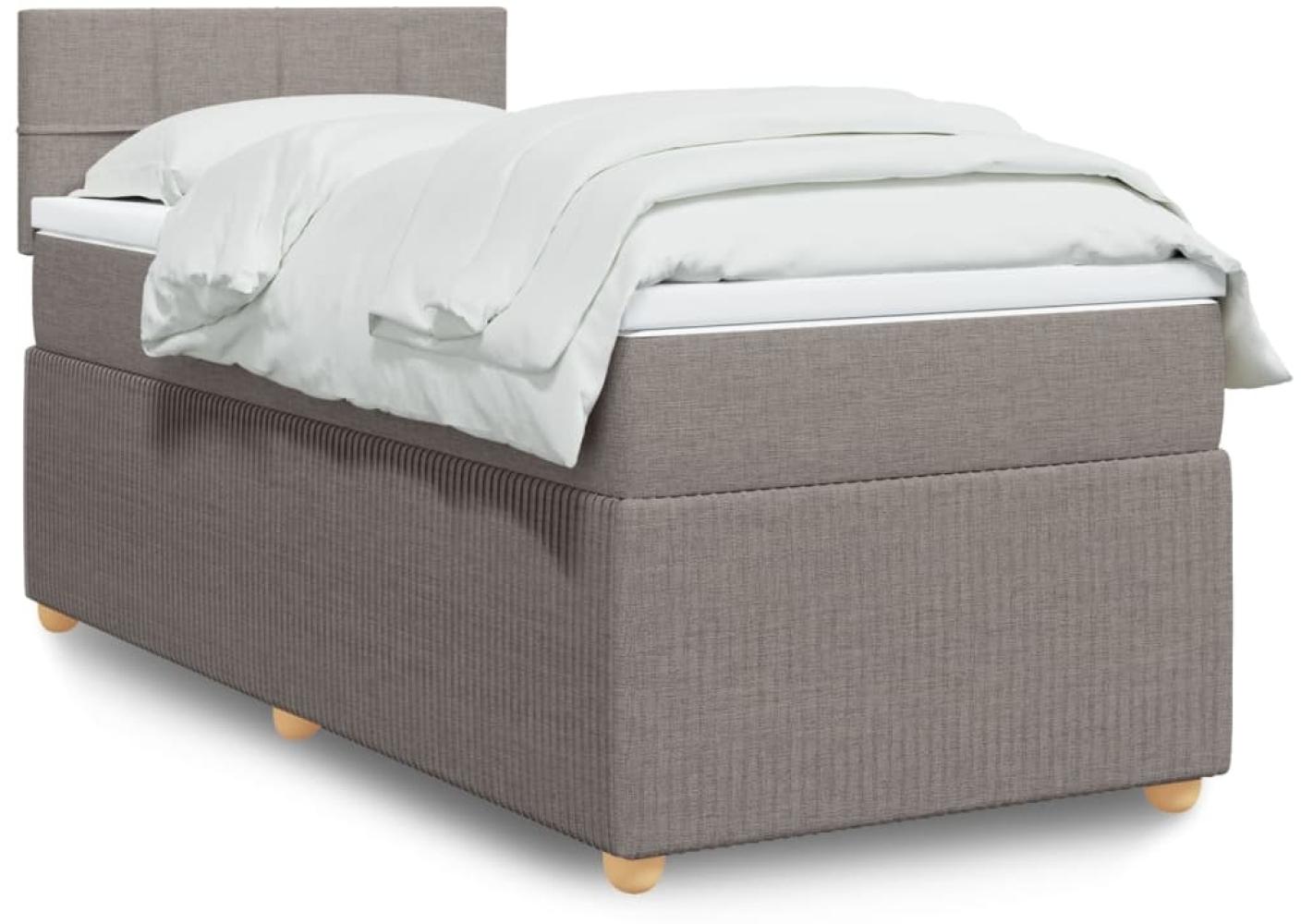 vidaXL Boxspringbett mit Matratze Taupe 90x190 cm Stoff 3289615 Bild 1